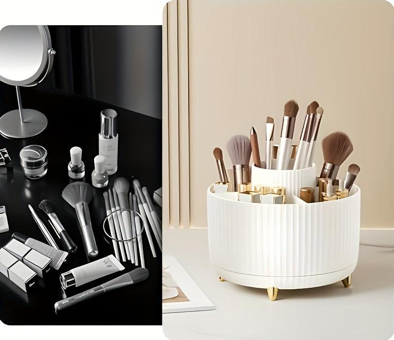 Maetiva | GlamSpin – 360° Rotating Makeup & Desk Organiser with 5 Compartments