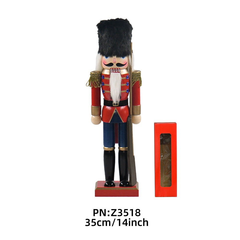 Decorative nutcracker figure made of wood for festive occasions