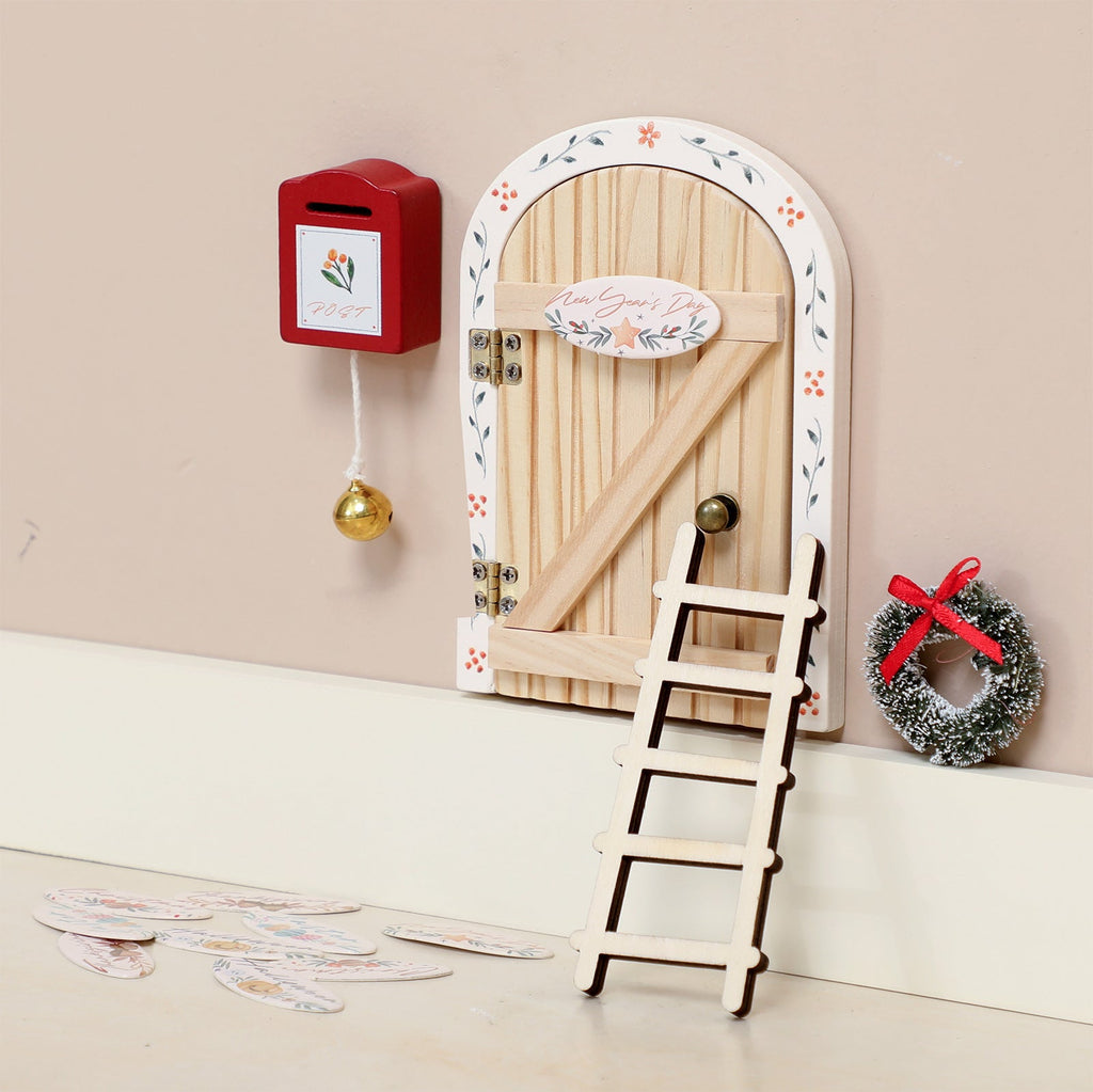 Christmas Elf Door made of wood, decorative toy
