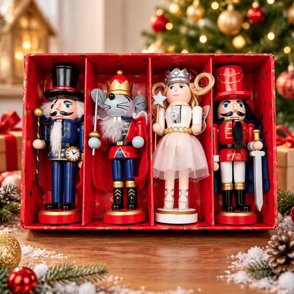 Decorative nutcracker pendant made of wood, 13 cm