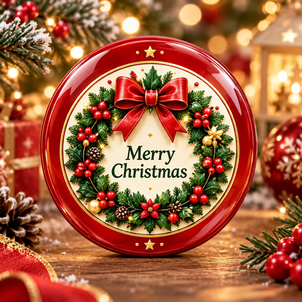 Decorative relief Christmas plates made of acrylic