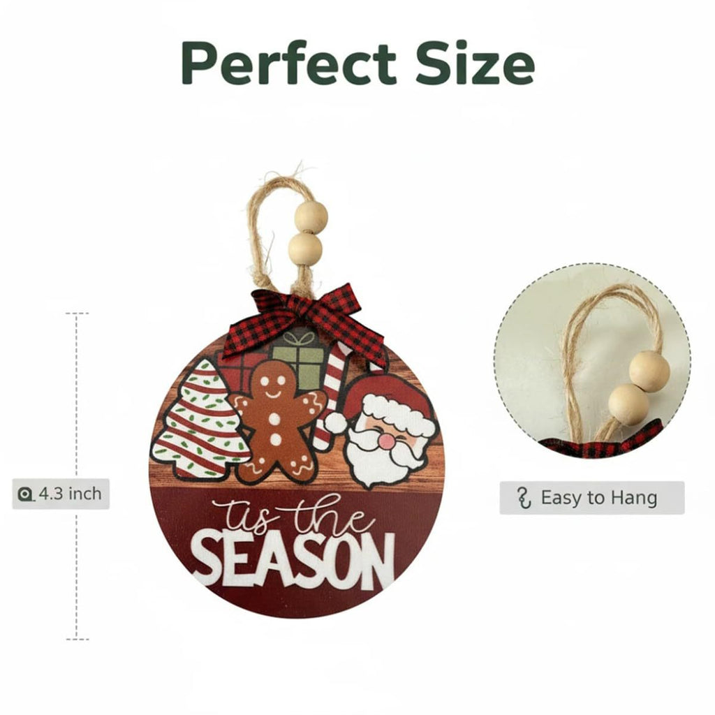 Decorative wooden door hanger with gnome motif