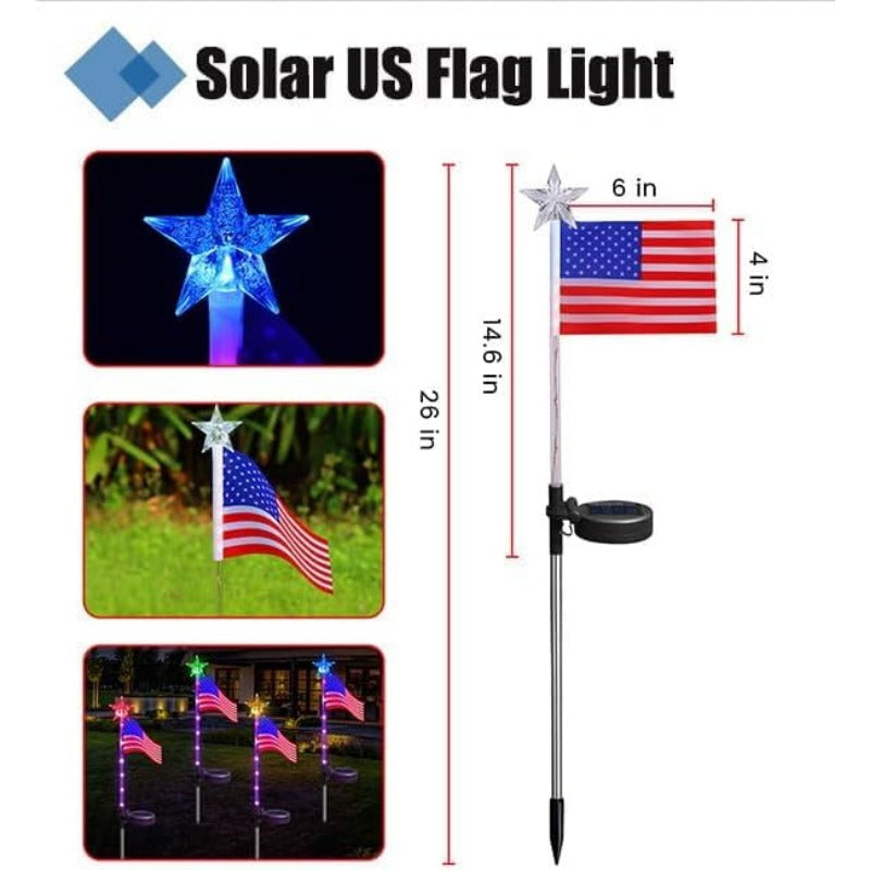 Solar American Flag Lights
