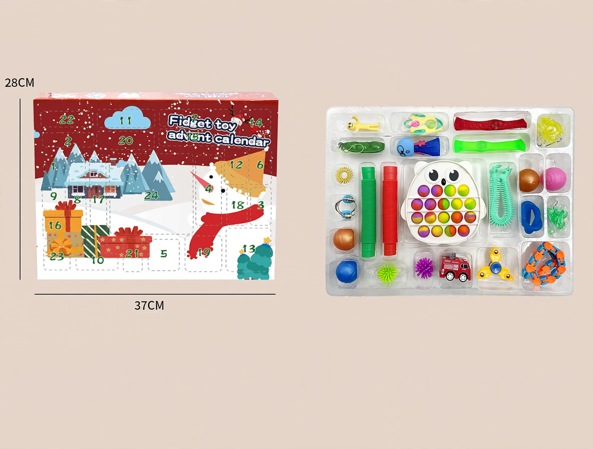 Christmas Advent Calendar with 24 Anti-Stress Toys