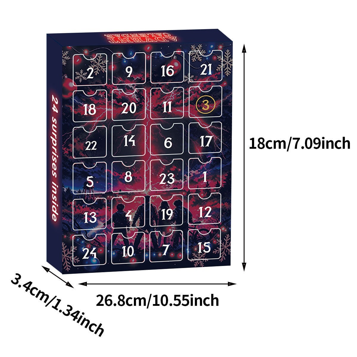 Christmas Countdown Calendar with 24 Acrylic Pendants