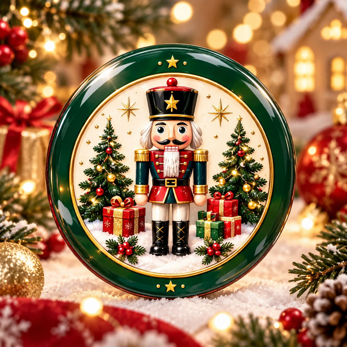 Decorative relief Christmas plates made of acrylic