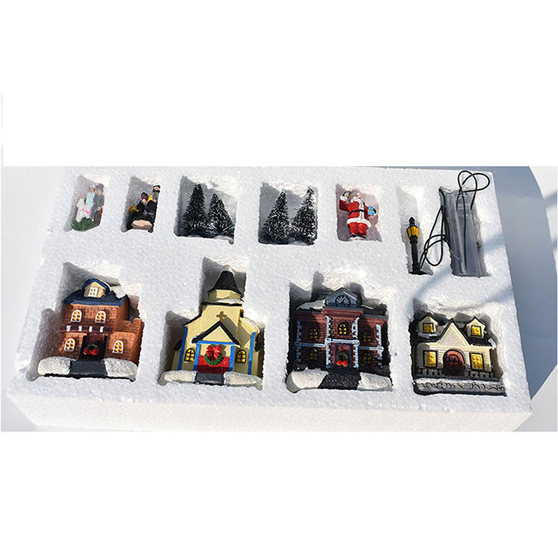 Illuminated Christmas Village, 10-piece Set