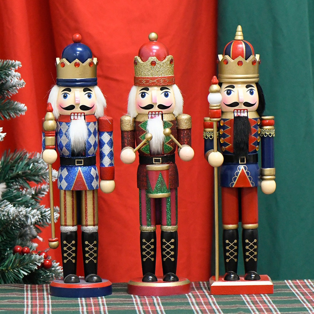 Decorative nutcracker figure made of wood for festive occasions