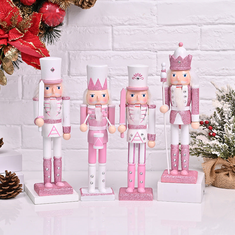 Decorative Nutcracker Wooden Figure, Pink