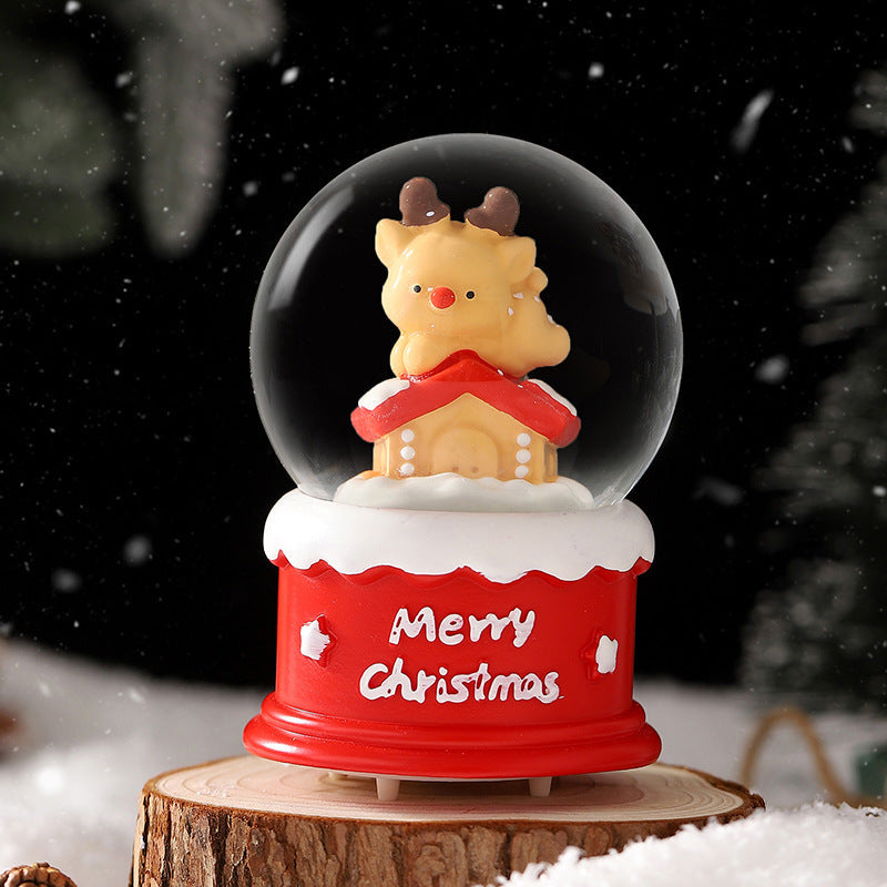 Decorative Christmas ball with light and snow effect