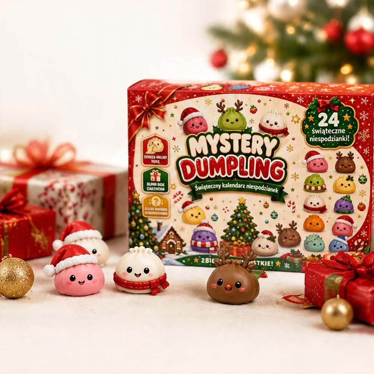 Christmas Advent calendar with 24 squishy figures