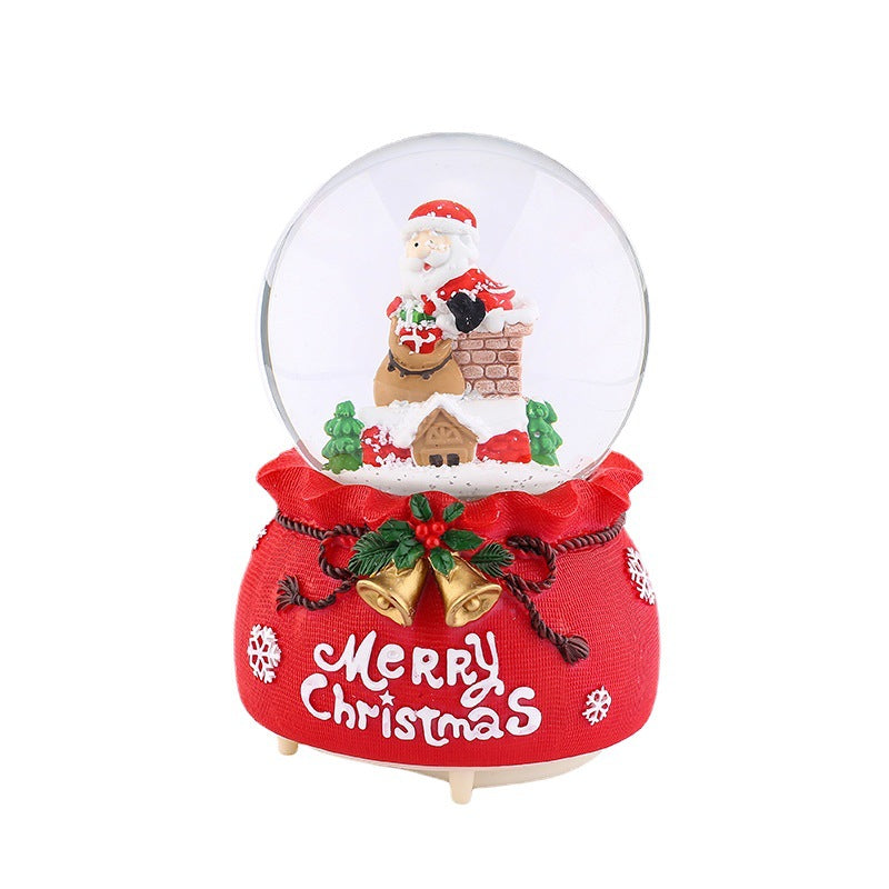 Christmas snow globe with music and light