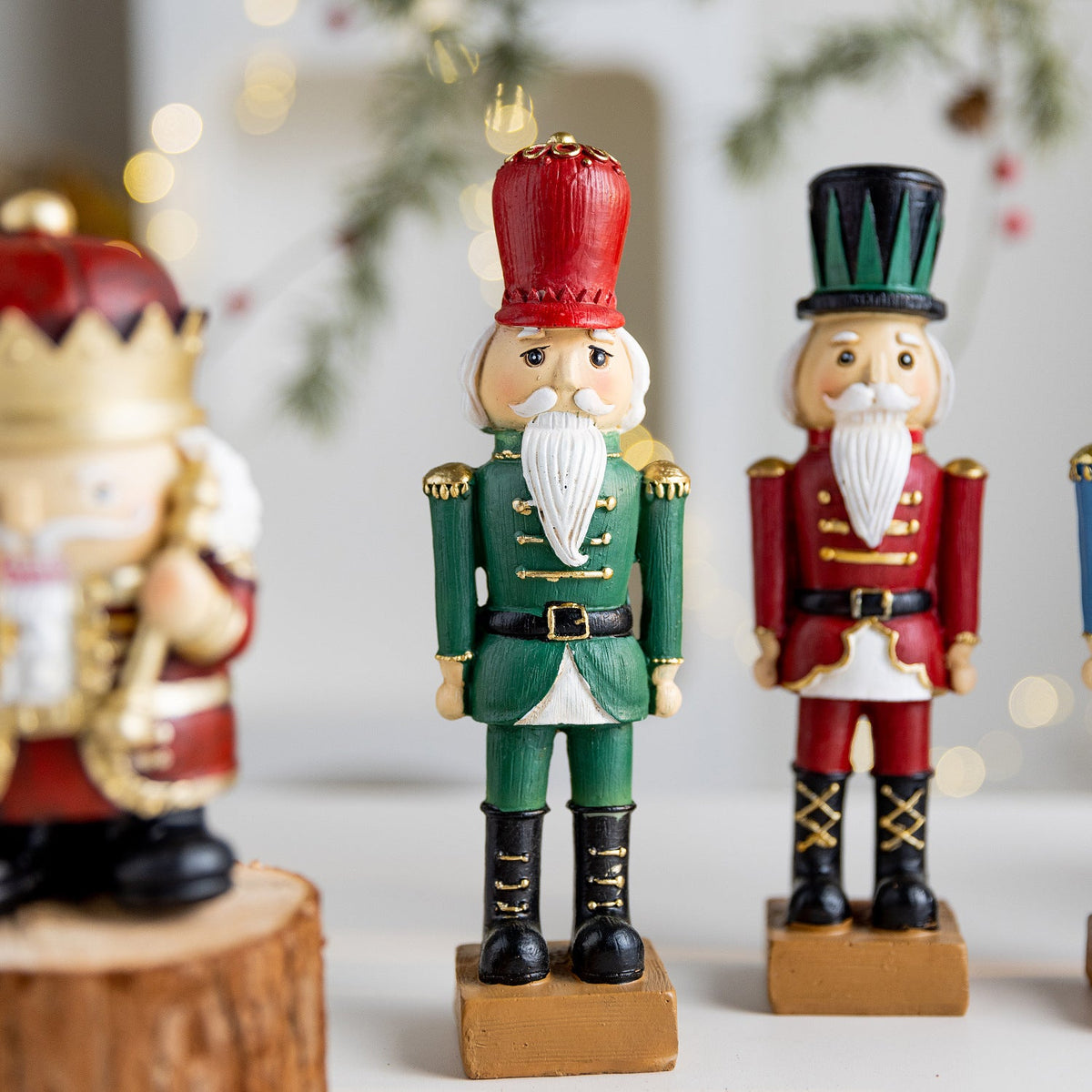 Decorative nutcracker soldier made of resin for the Christmas season