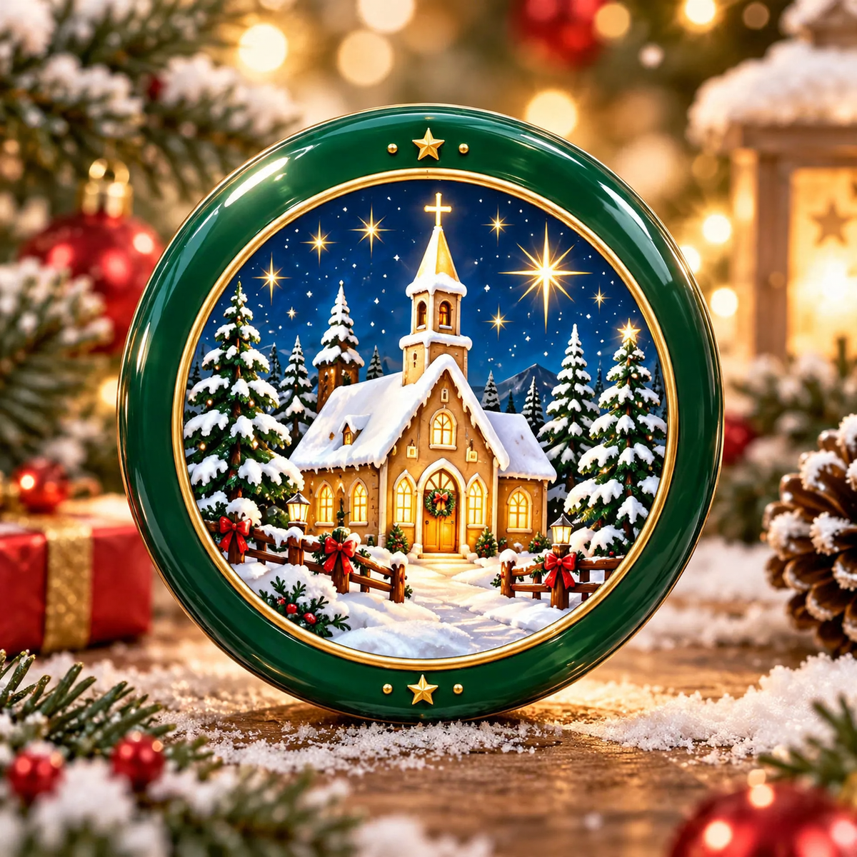 Decorative relief Christmas plates made of acrylic