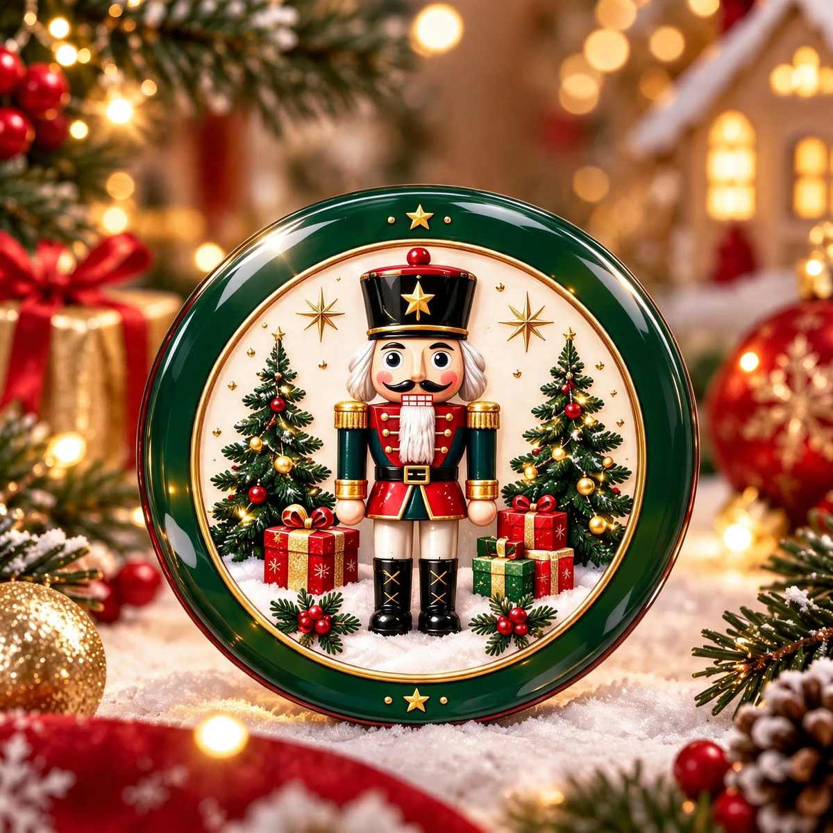 Decorative relief Christmas plates made of acrylic