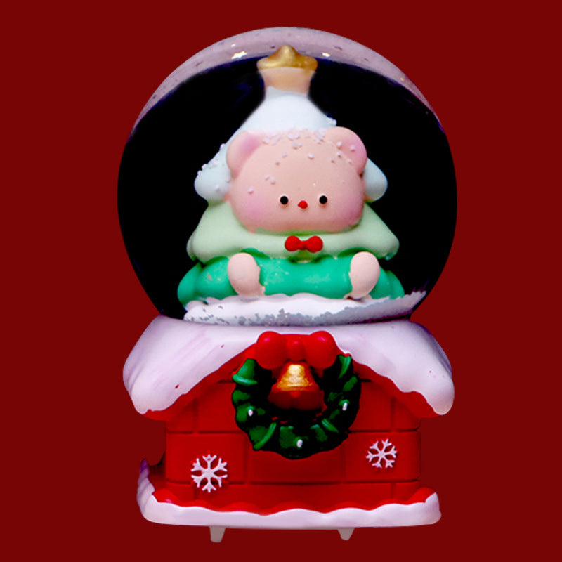 Mini snow globe with light effect