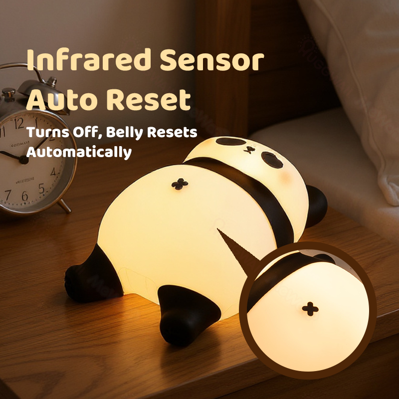 Maetiva® Napping Panda Breathing Squishy Silicone Companion Sound LED Night Light Perfect Gift