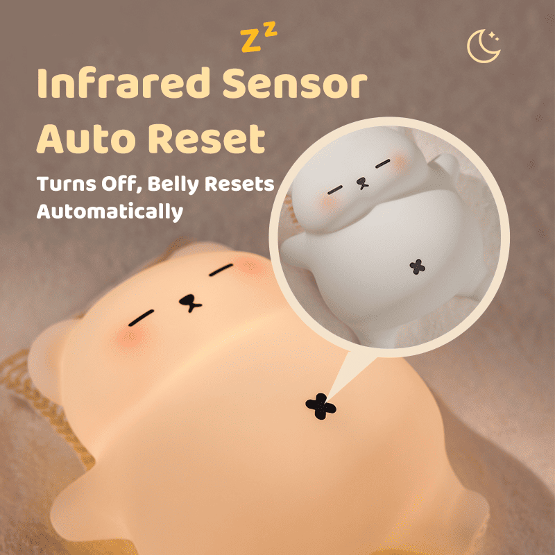 Maetiva® Breathing Bear Snuggly  Squishy Silicone Sleeping Companion Sound LED Night Light Perfect Gift