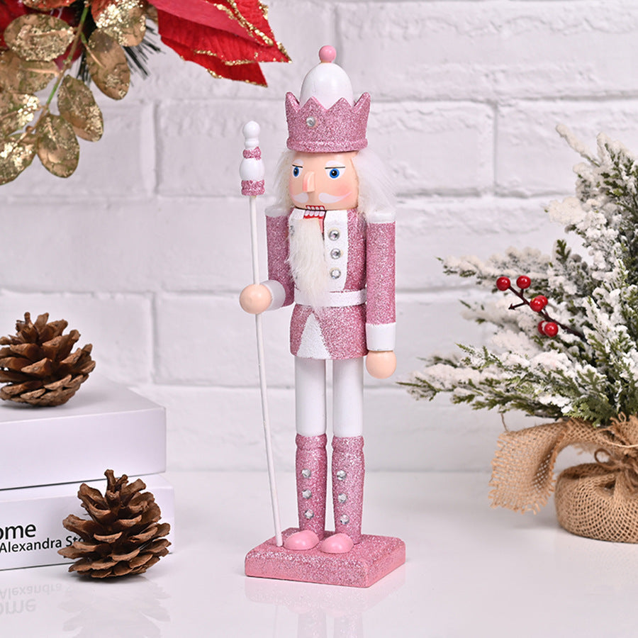 Decorative Nutcracker Wooden Figure, Pink