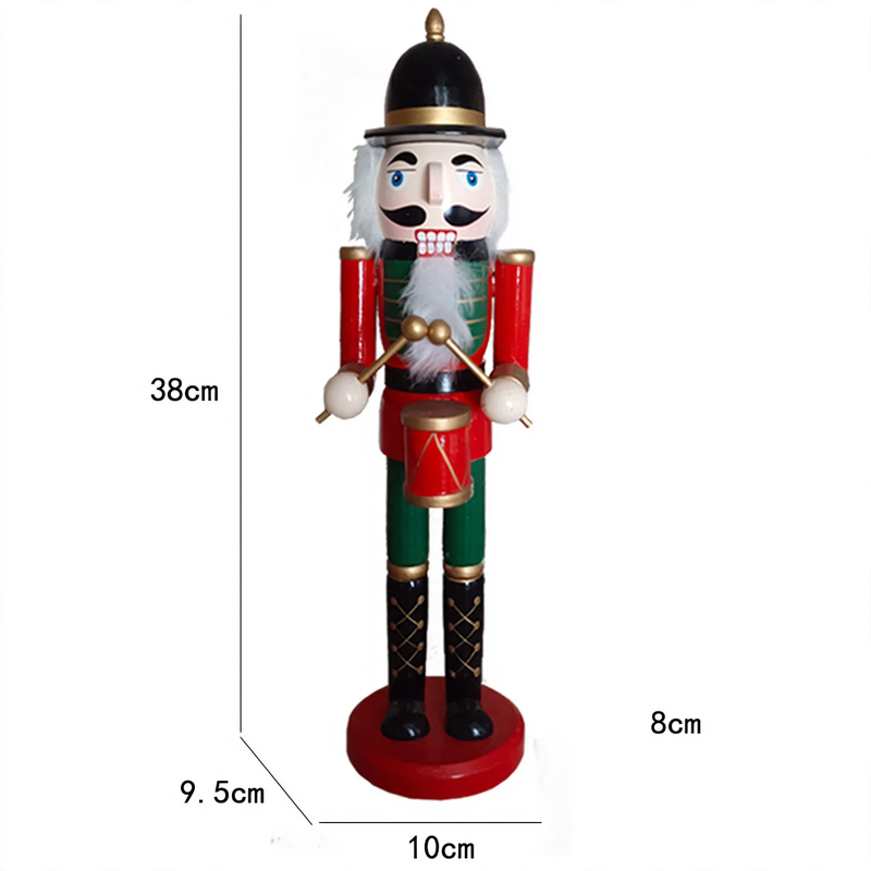 Wooden Nutcracker Soldier, 14 inches, Drummer Design