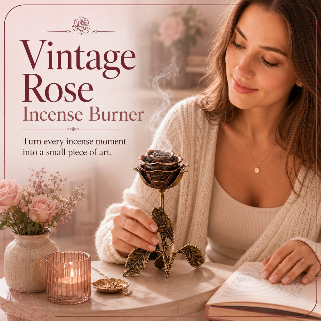 Vintage Rose Incense Burner – A Thoughtful Gift for Meditation & Relaxation Lovers