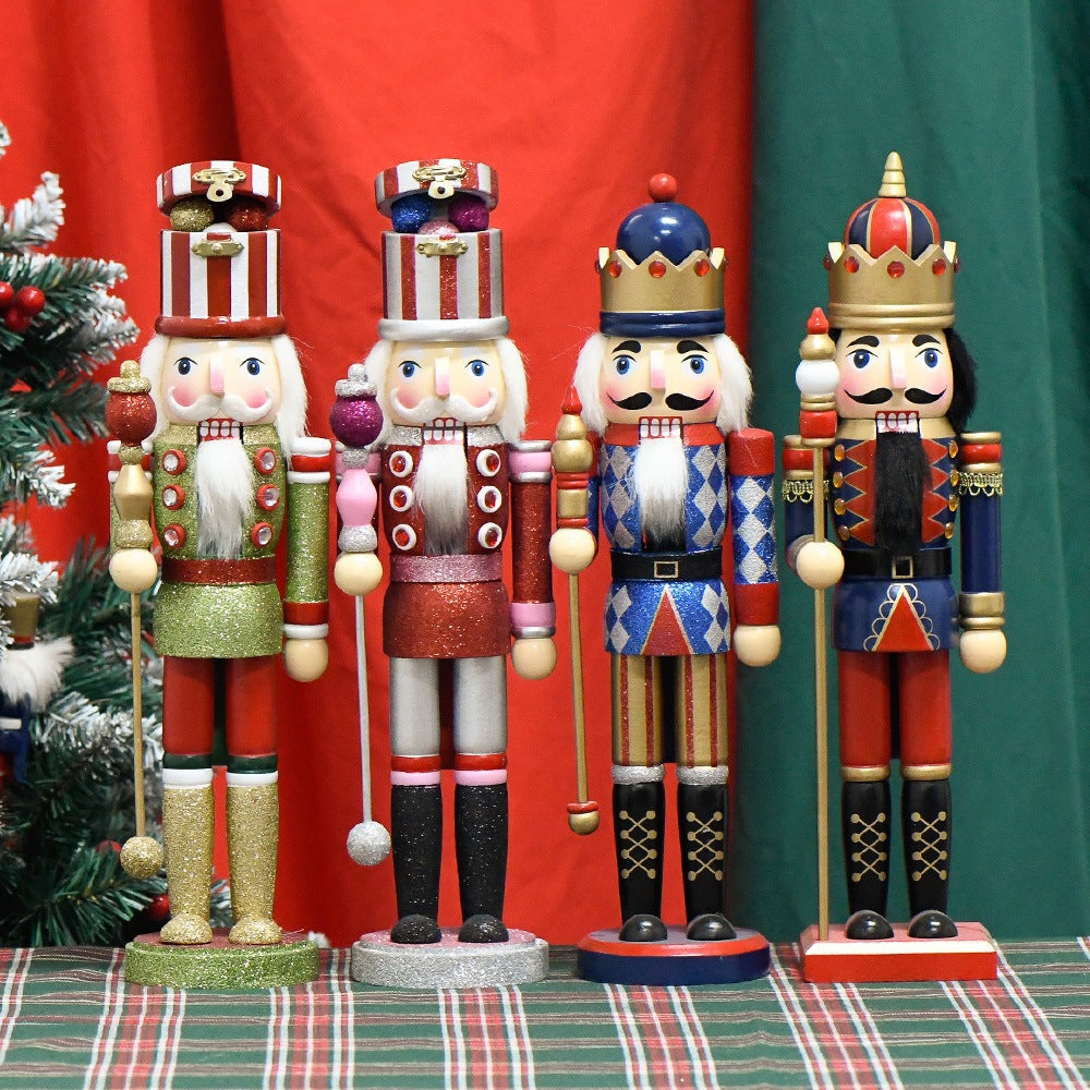 Decorative nutcracker figure made of wood for festive occasions