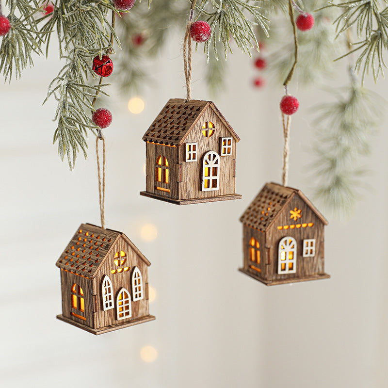 Decorative LED wooden cabin for Christmas atmosphere