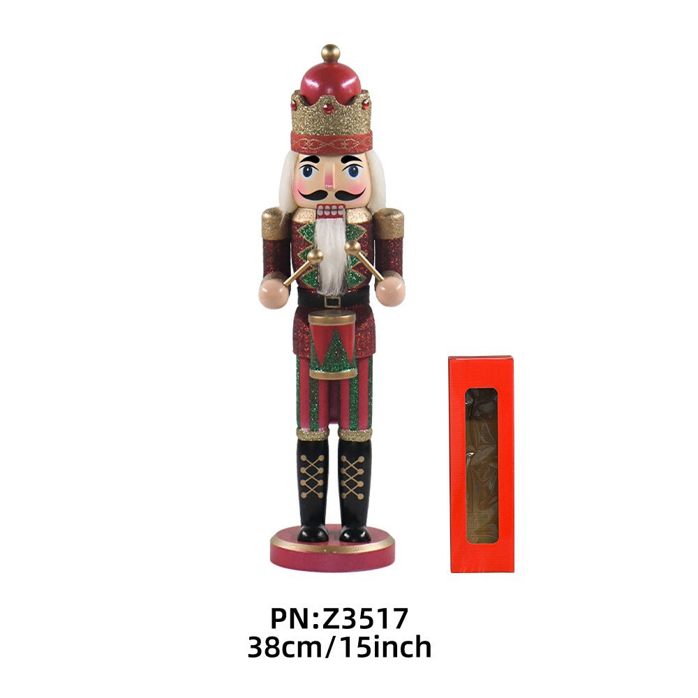Decorative nutcracker figure made of wood for festive occasions