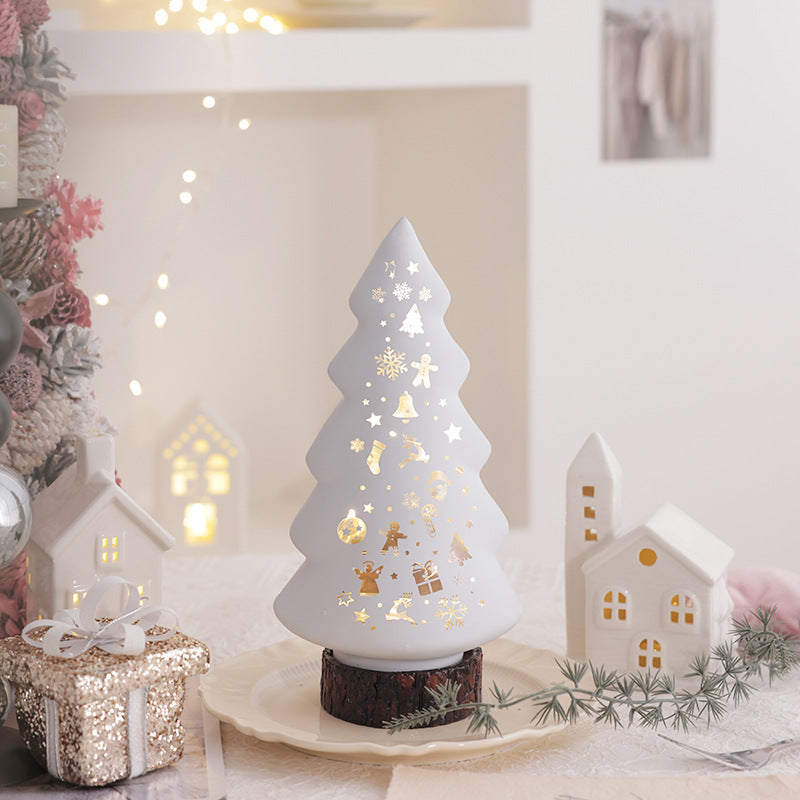 Illuminated glass decoration for Christmas