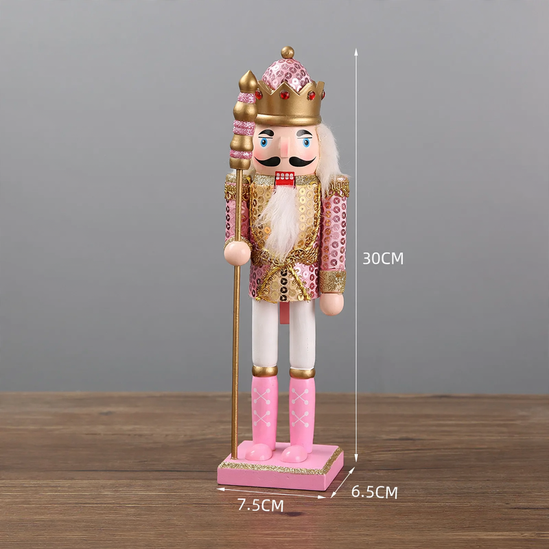 Decorative nutcracker soldier figure made of pine wood