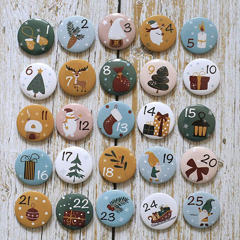 Christmas Lapel Pin Set, 25 pieces