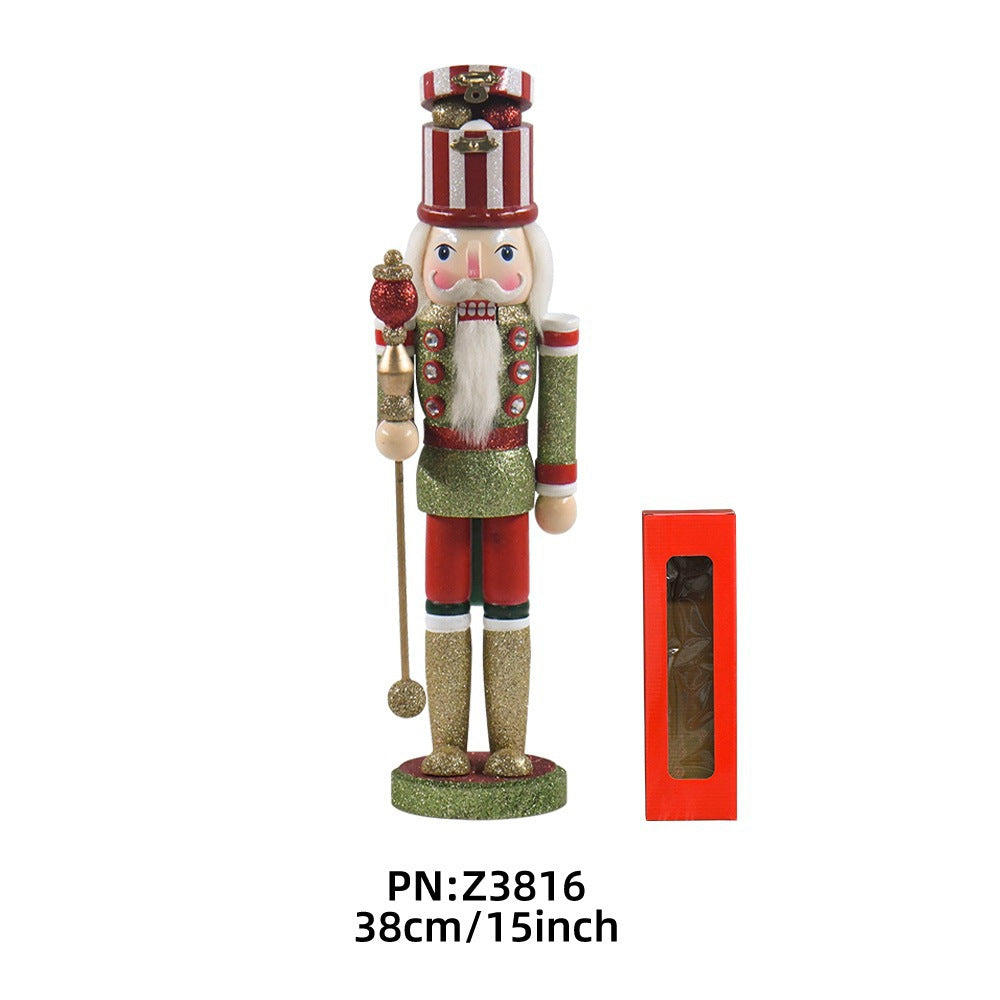 Decorative nutcracker figure made of wood for festive occasions