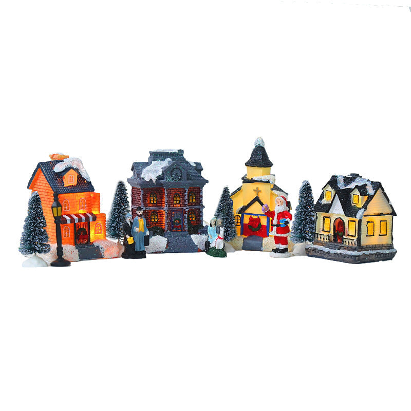 Illuminated Christmas Village, 10-piece Set