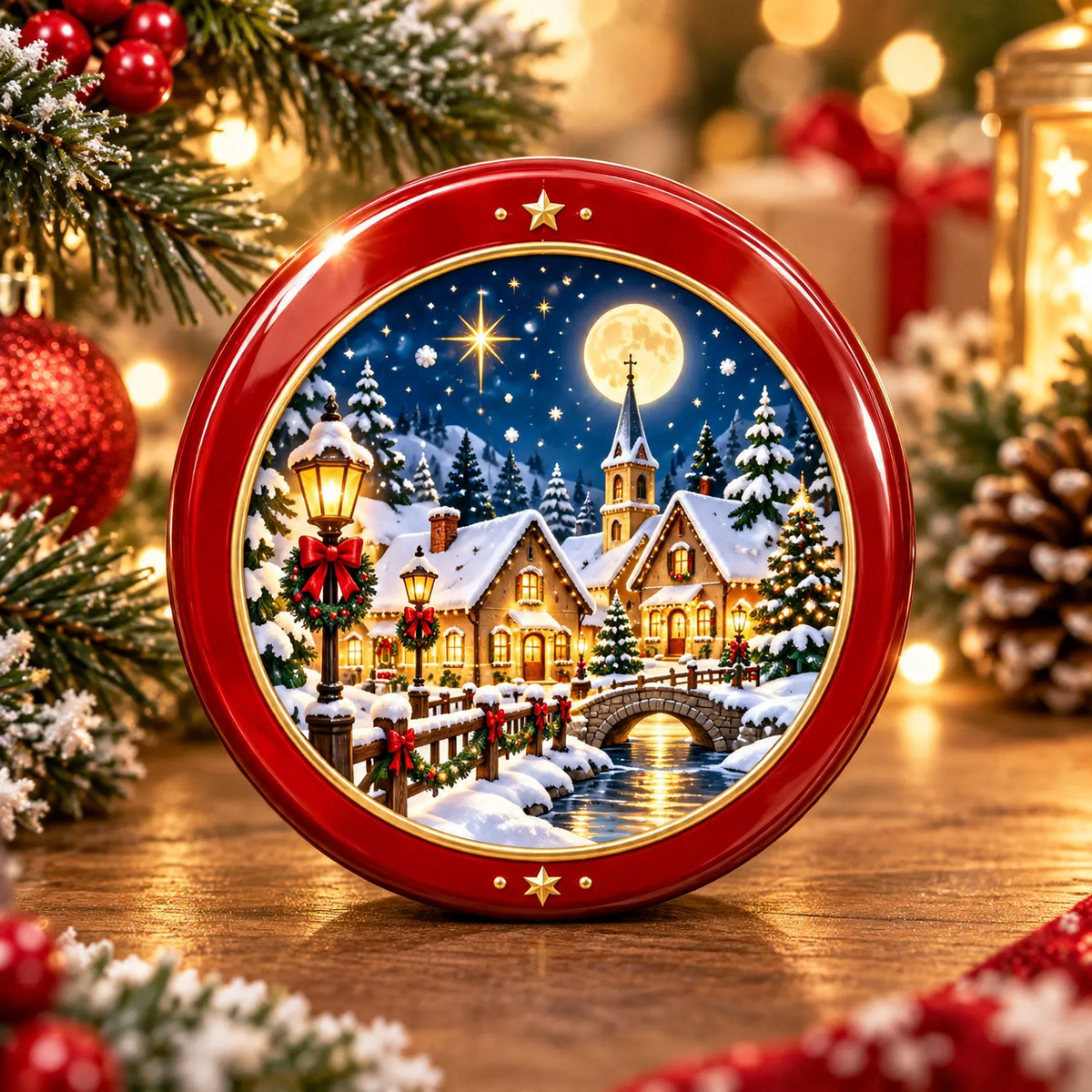 Decorative relief Christmas plates made of acrylic