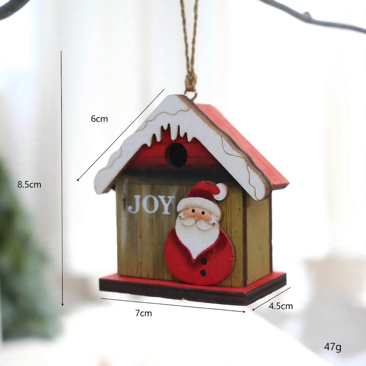 Decorative Retro Wooden Hut with Christmas Design