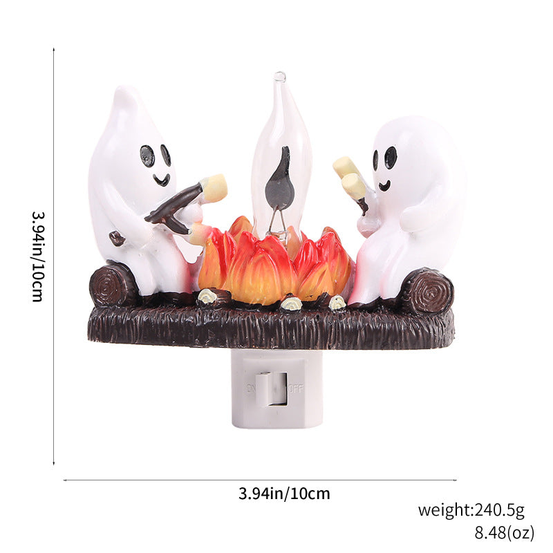 Decorative resin figure with night light effect