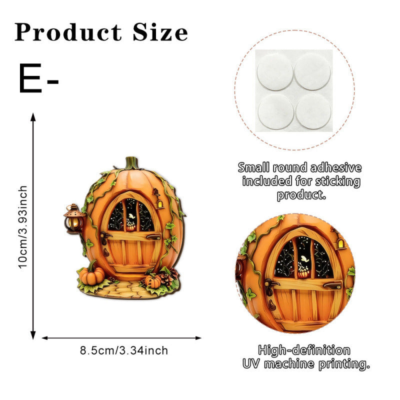 Decorative 2D Elf Door made of Pine Wood for Garden and House