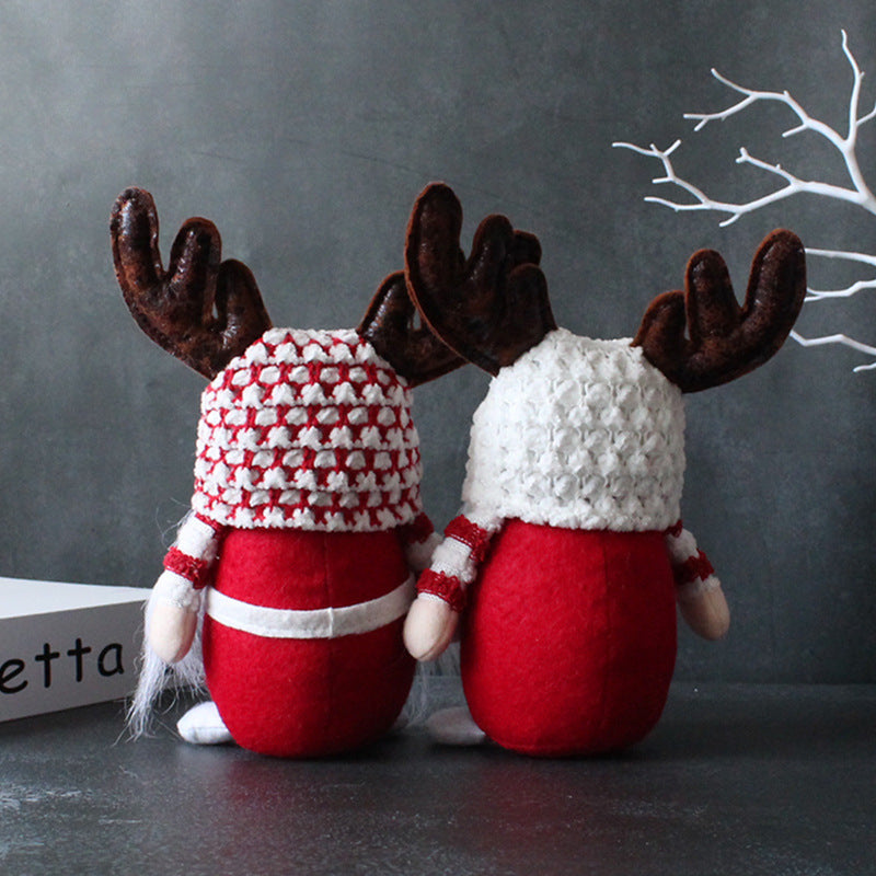 Christmas Elf Figure with Antler Hat, Standing