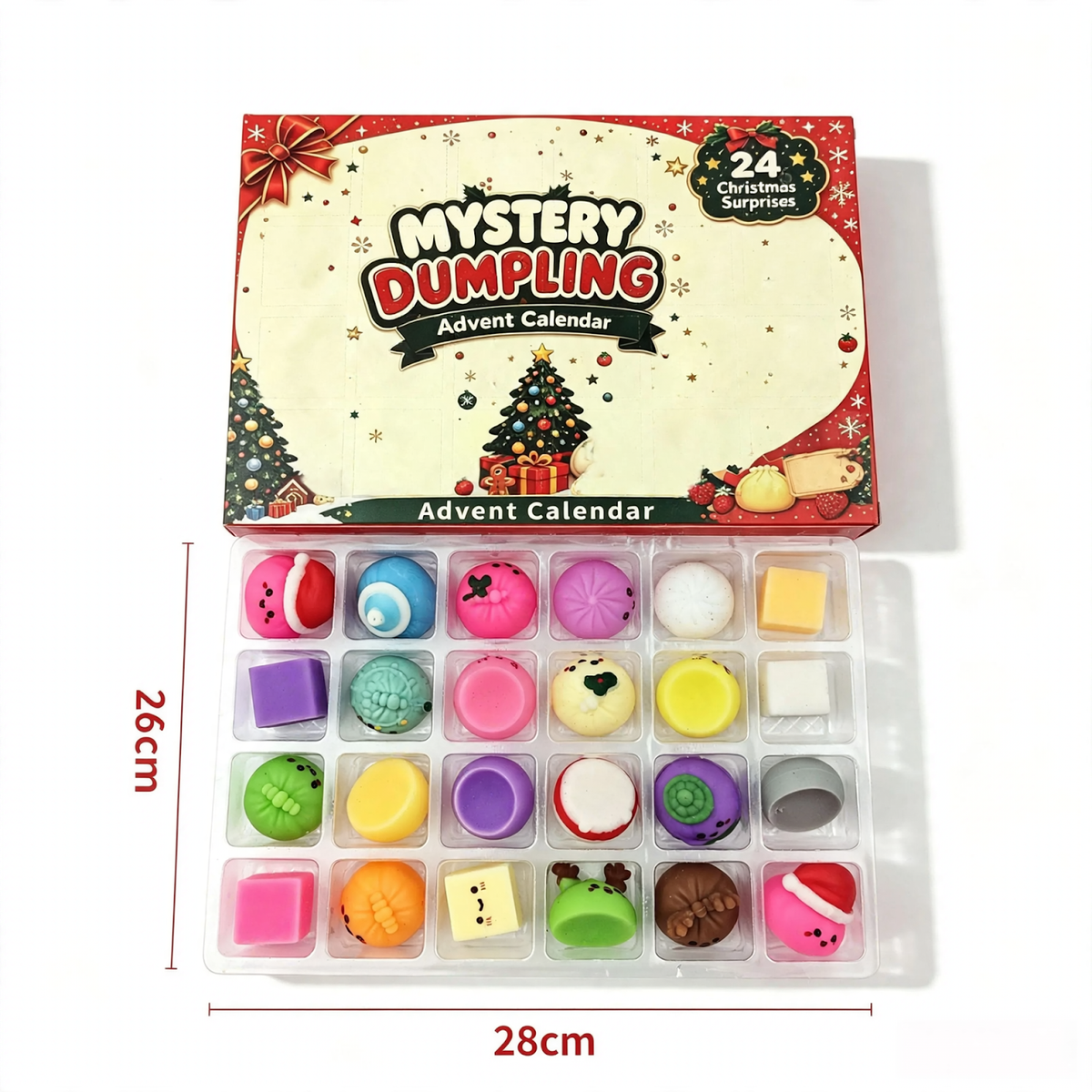 Christmas Advent Calendar with 24 Surprise Squeeze Figures