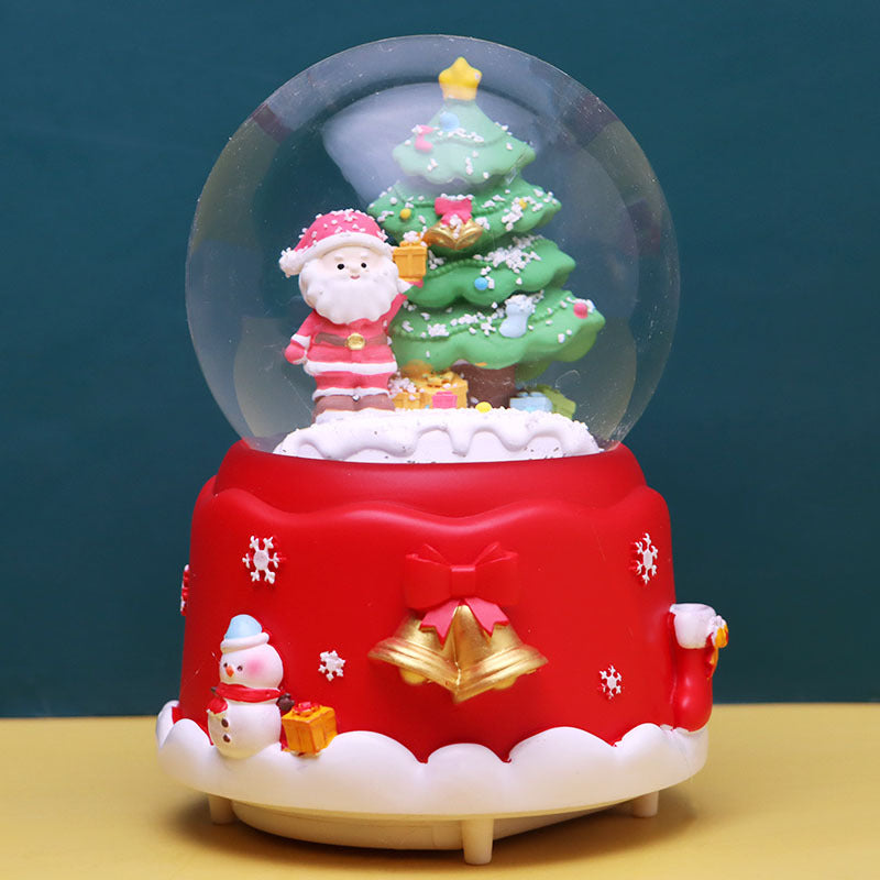 Christmas snow globe with music and light