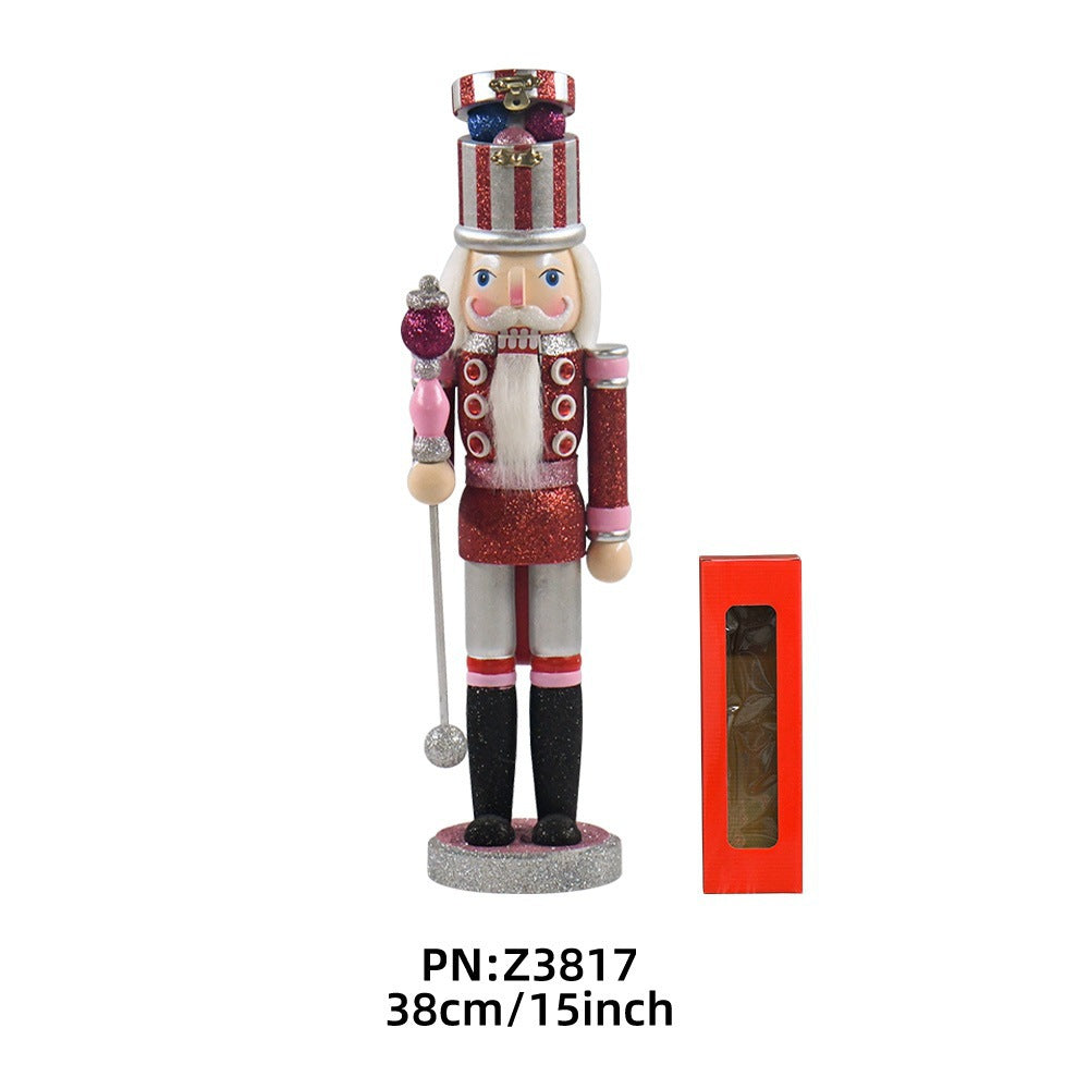 Decorative nutcracker figure made of wood for festive occasions