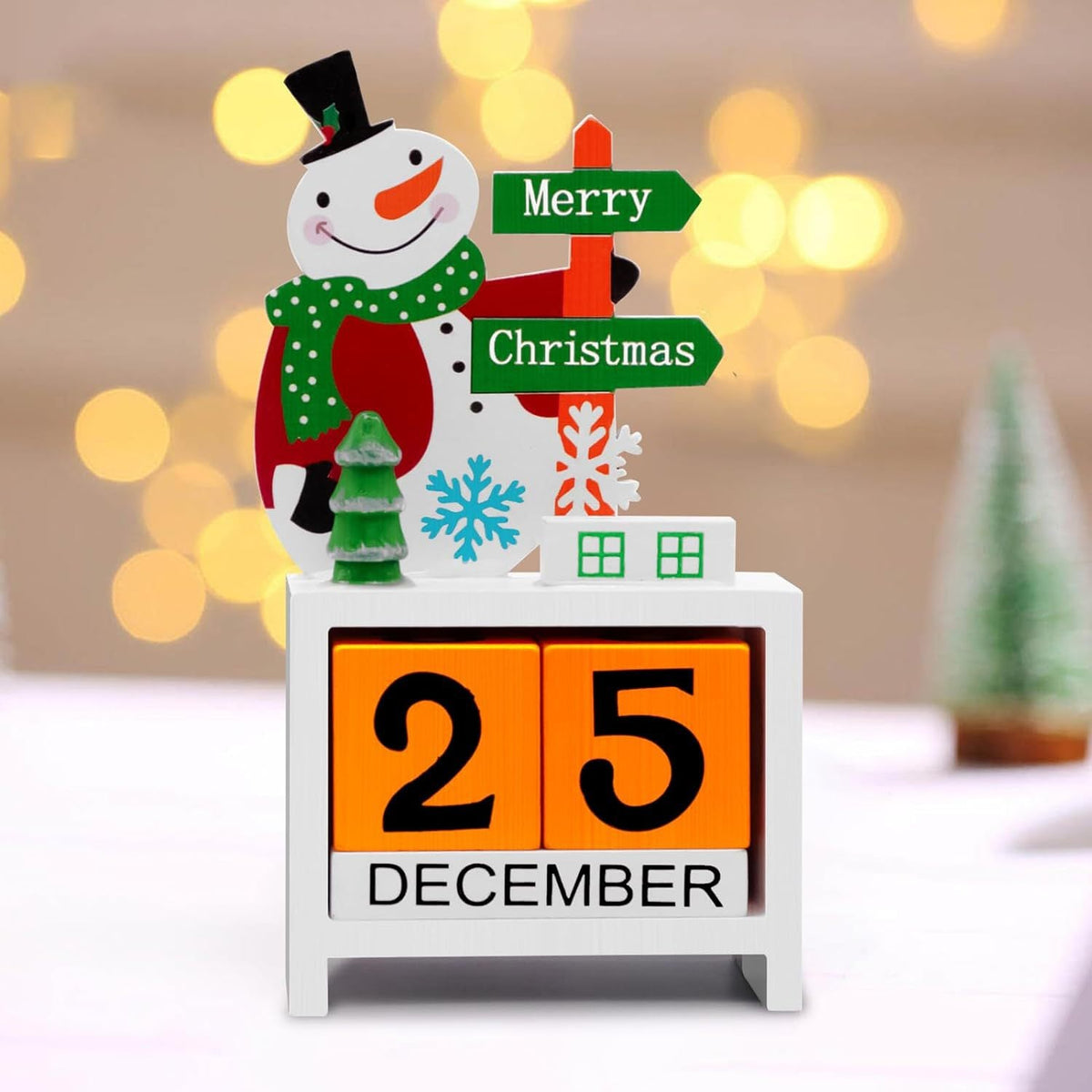 Decorative wooden Advent calendar for the table