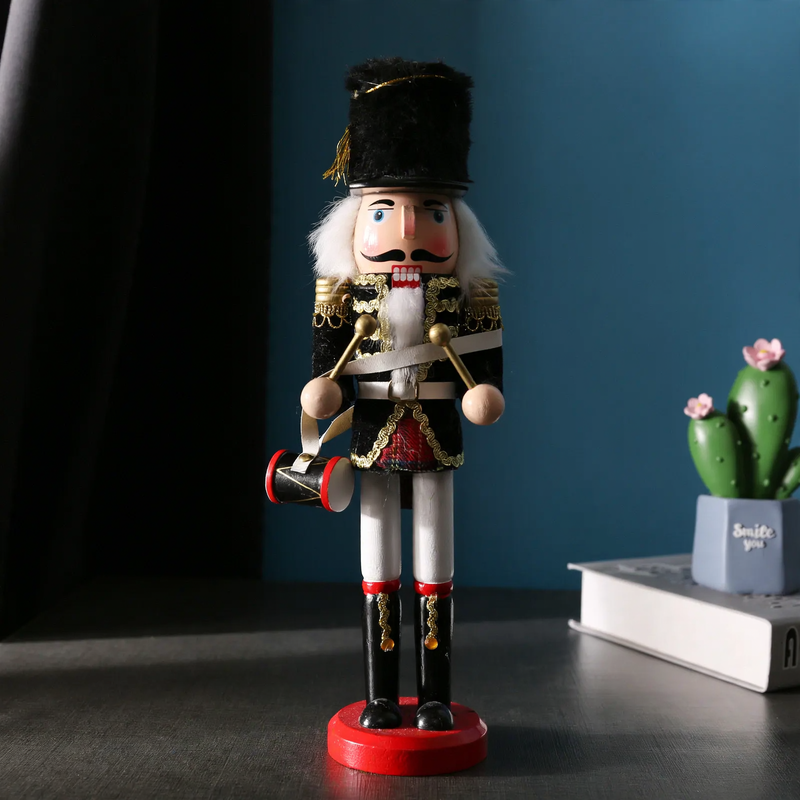 Decorative nutcracker soldier figure made of pine wood
