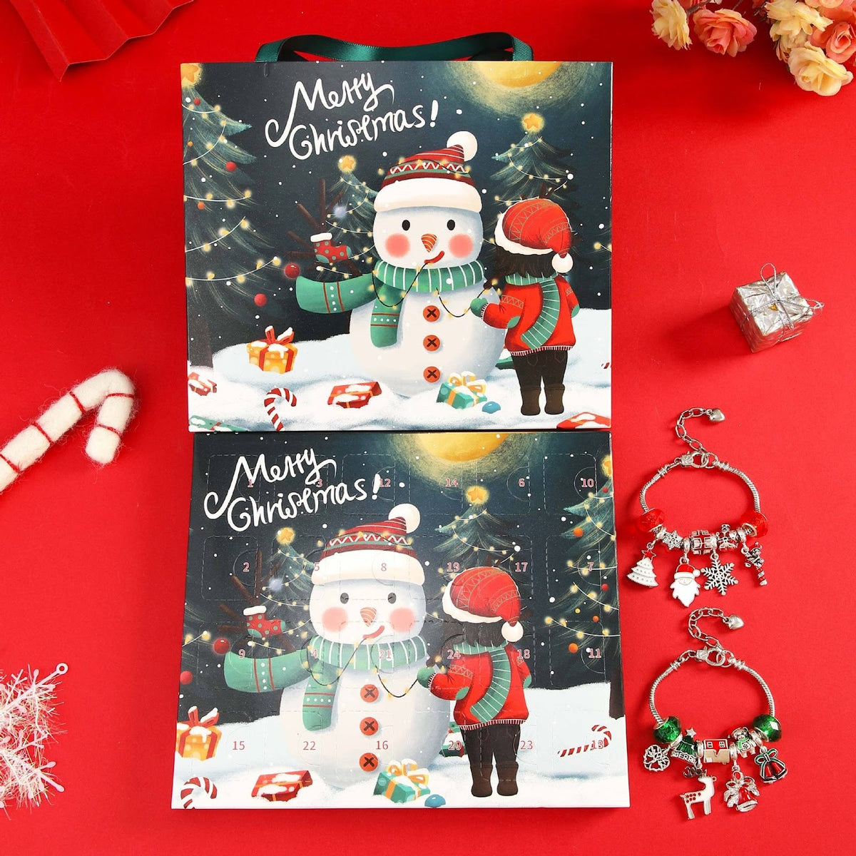 Christmas Advent Calendar with DIY Bead Bracelet Set