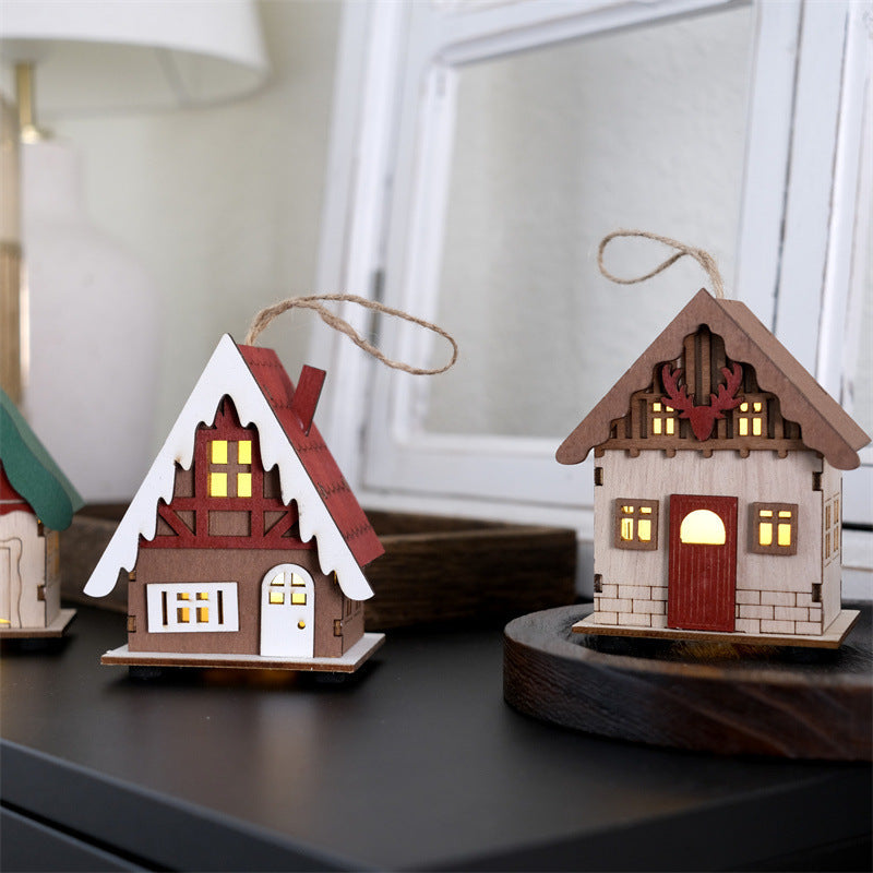 Illuminated Retro Christmas House