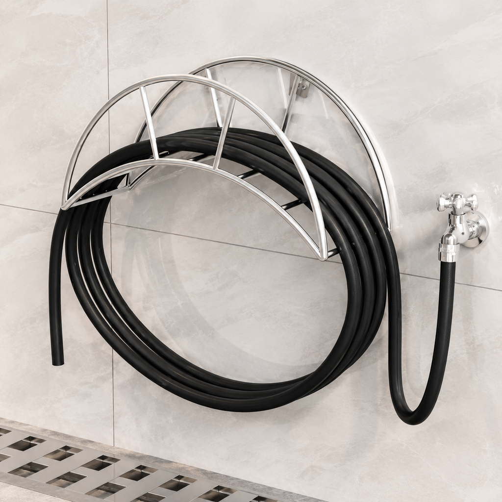 304 Stainless Steel Wall Mounted Hose Rack 15" Wide