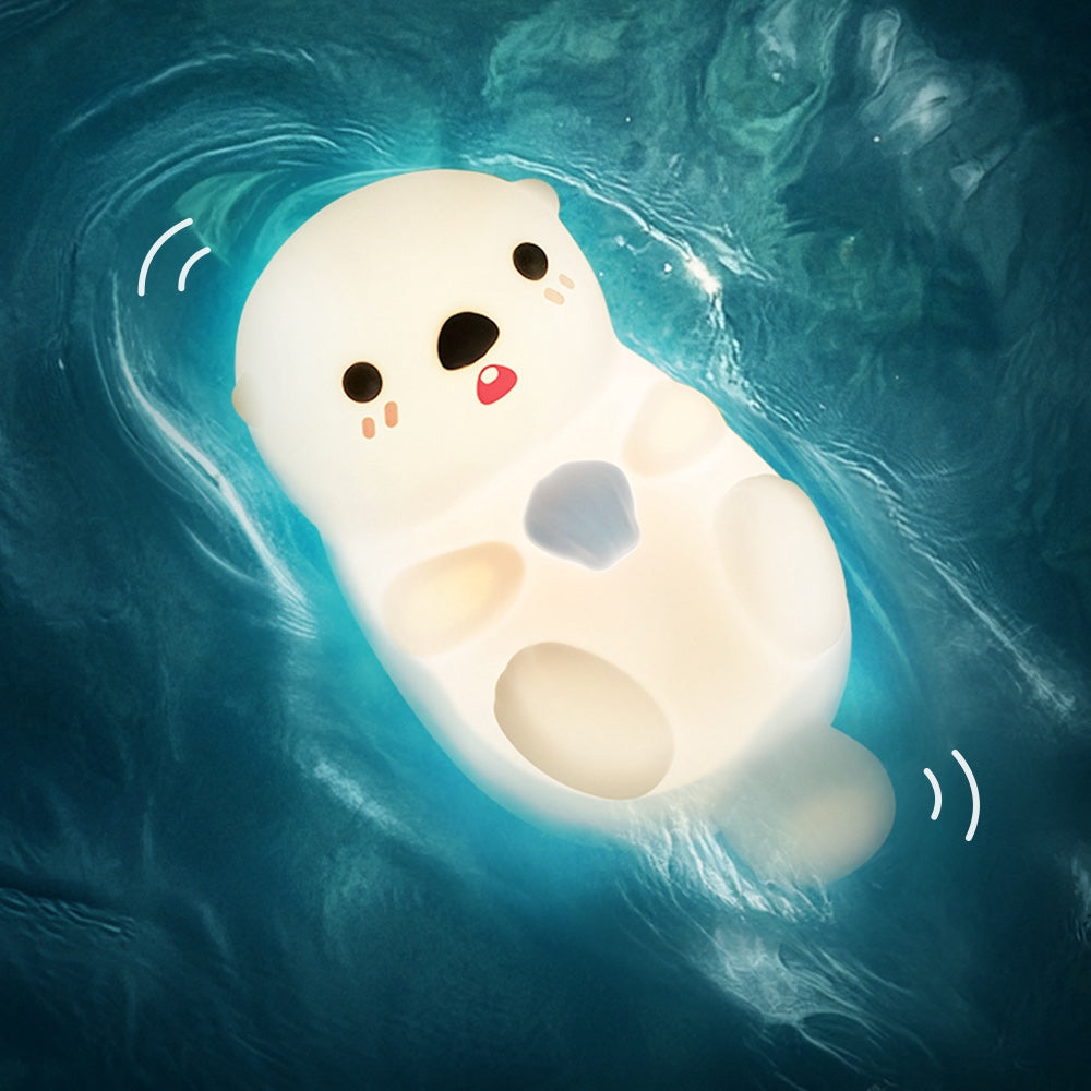 Maetiva® Otter Squishy Silicon LED Night Light Limited - Tap Lamp, Best Gift for Kids and Girls