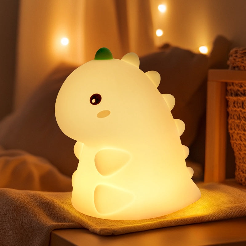 Maetiva® Squishy Cute Silicone Dinosaur LED Night Light - Perfect Gift for Kids and Girls