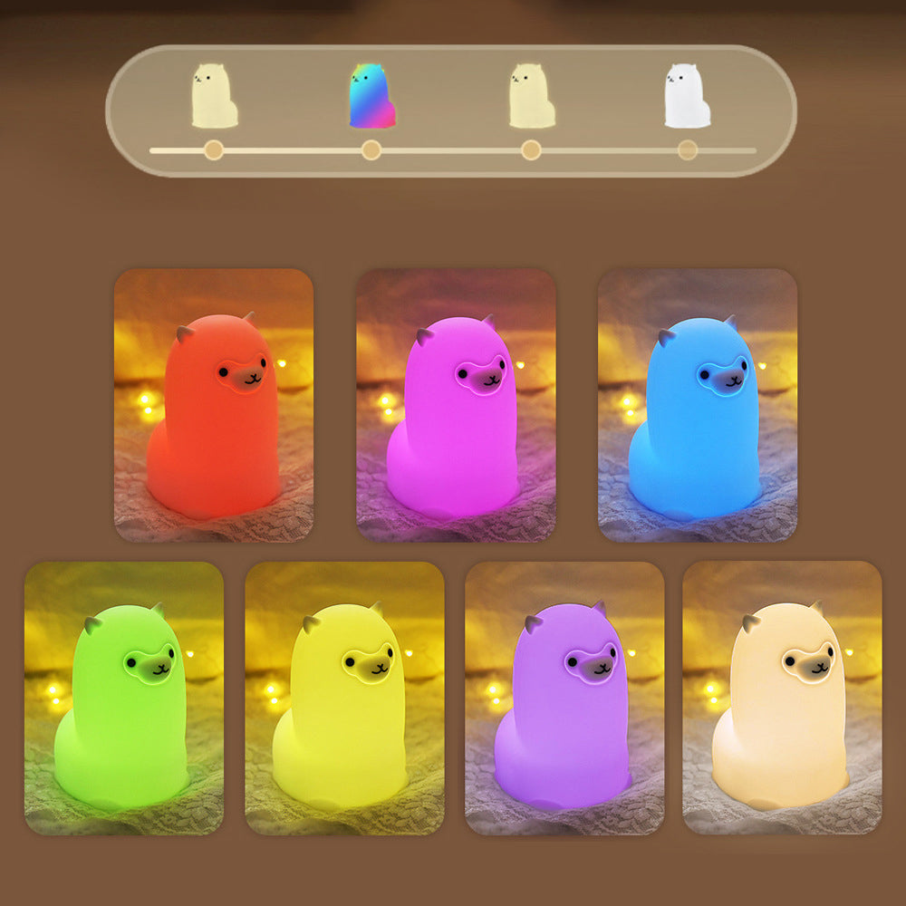 Maetiva® Squishy Silicone Alpaca LED Night Light - Perfect Gift for Kids and Girls