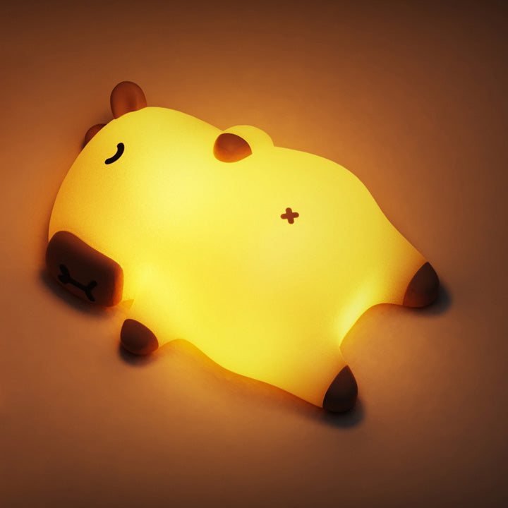 Maetiva® Sleeping Capybara Breathing Squishy Silicone Companion Sound LED Night Light Perfect Gift